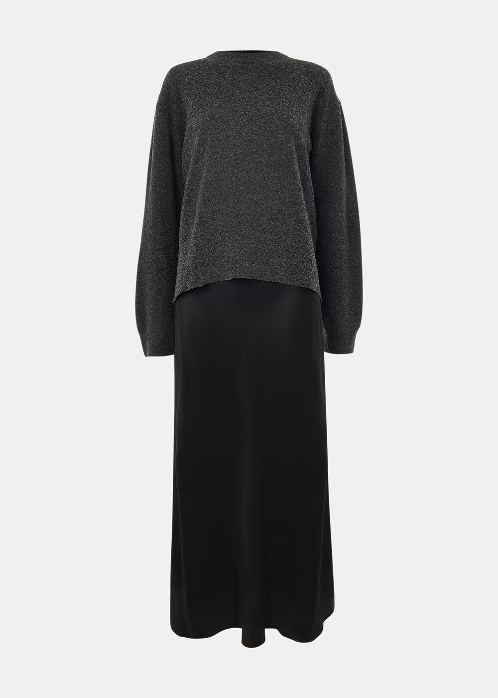 2 In 1 Satin Midi Dress