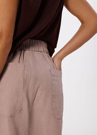Petite Linen Barrel Leg Trouser