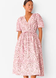 Petite Leopard Cotton Midi Dress