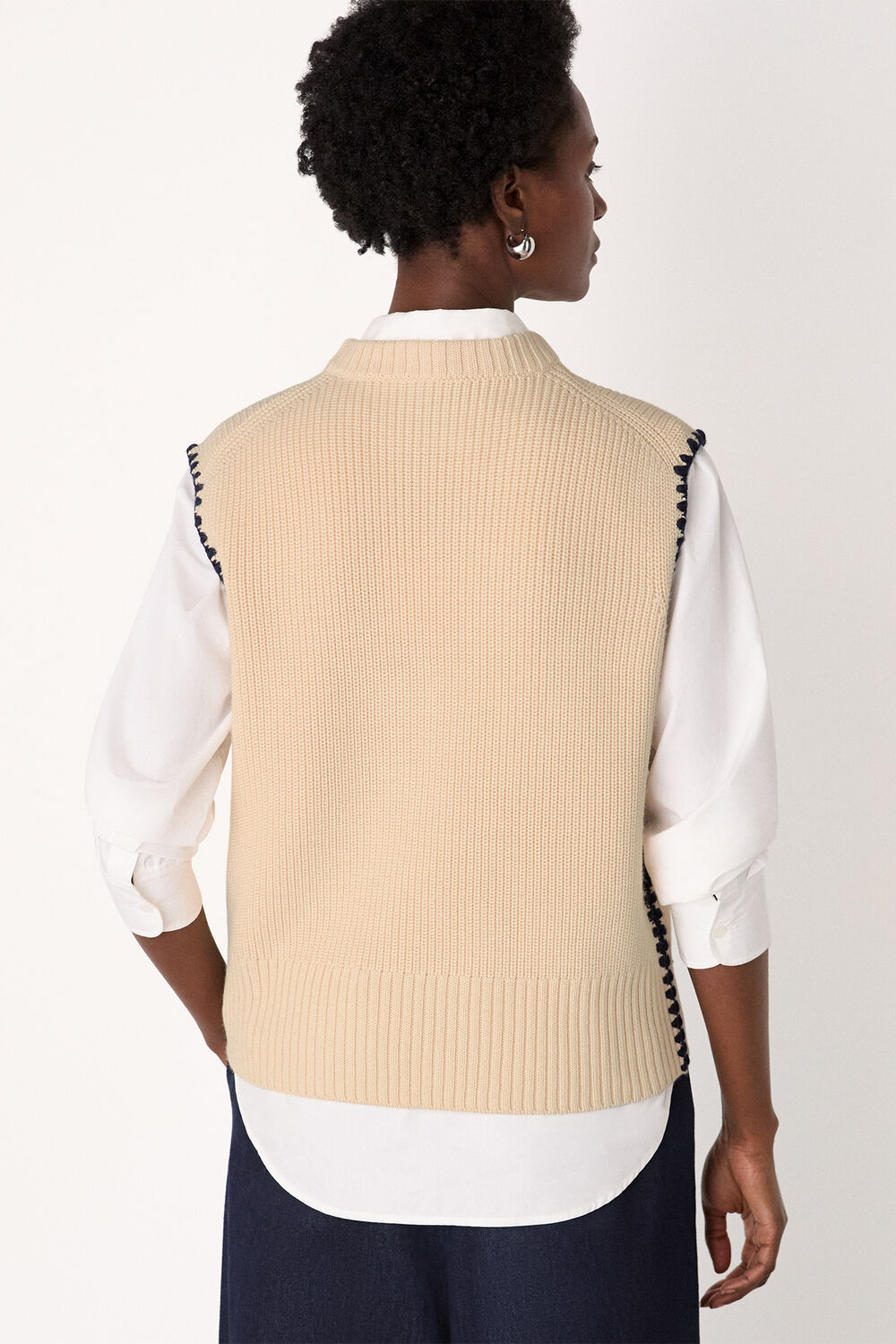 Blanket Stitch Wool Mix Tank