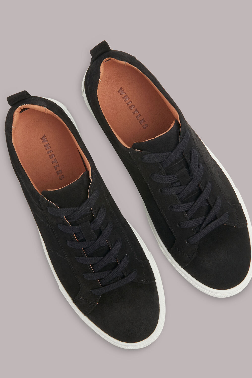 Koki Suede Lace Up Trainer Black