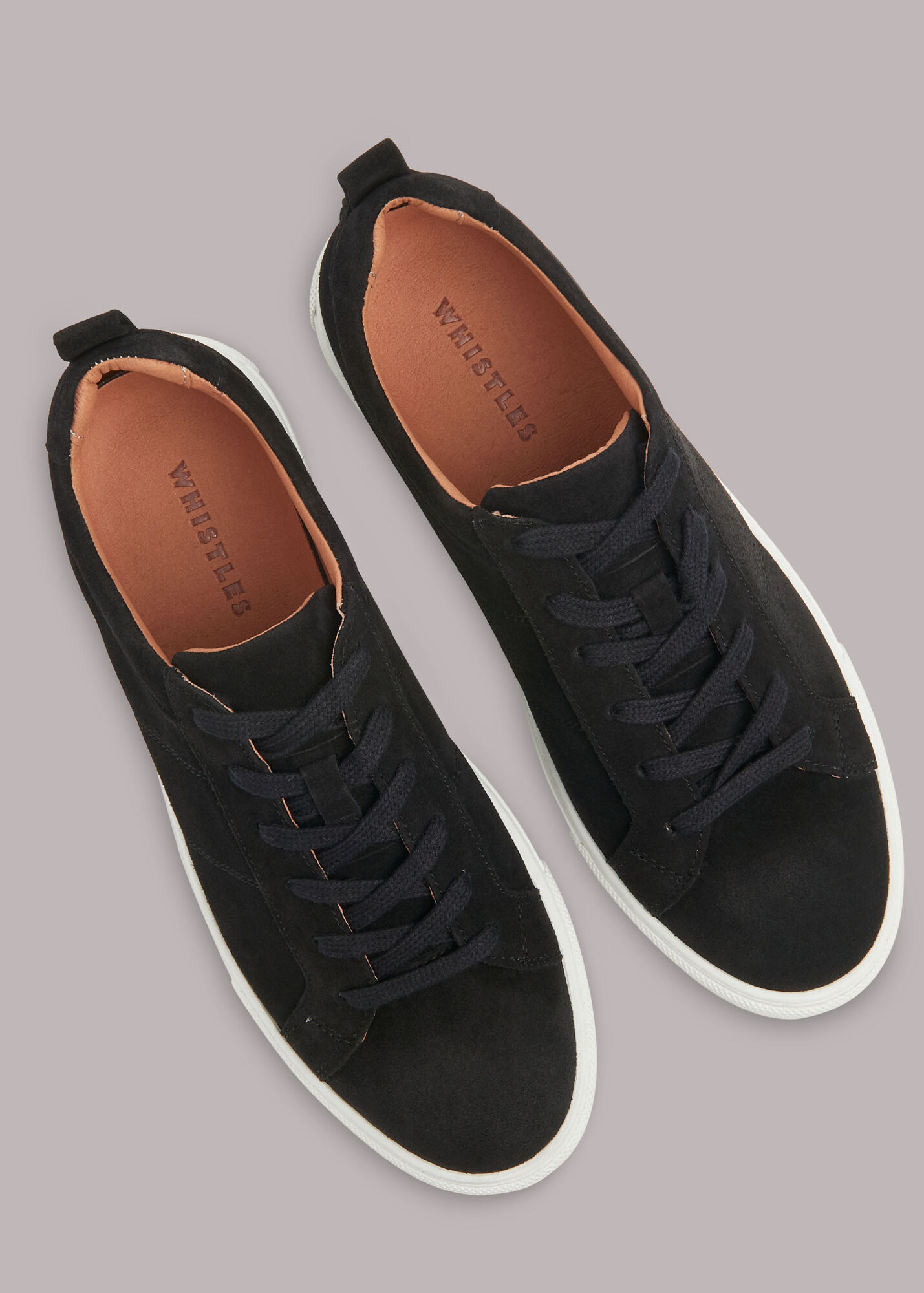 Black Koki Suede Lace Up Trainer WHISTLES