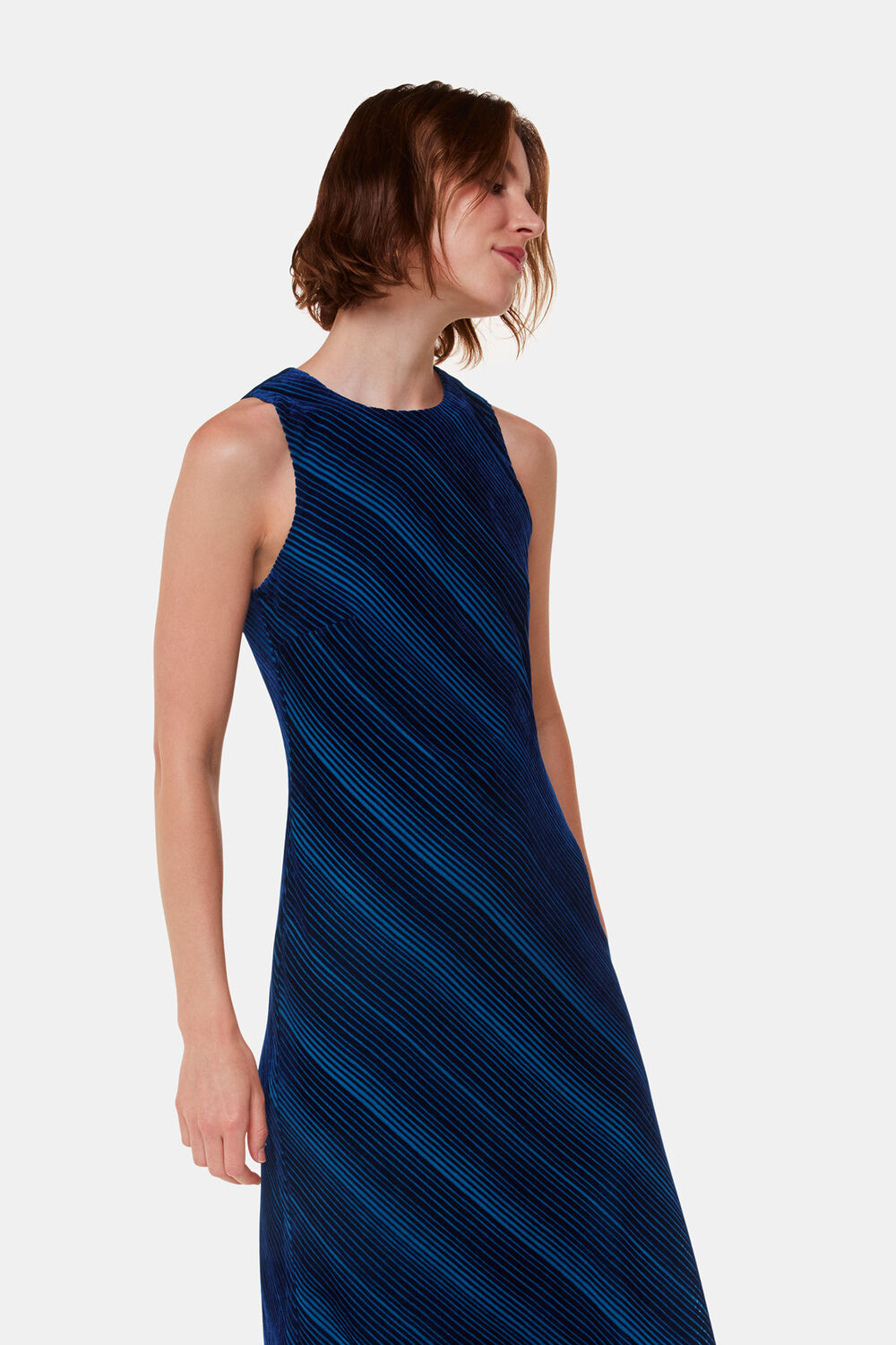 Devore Stripe Velvet Dress