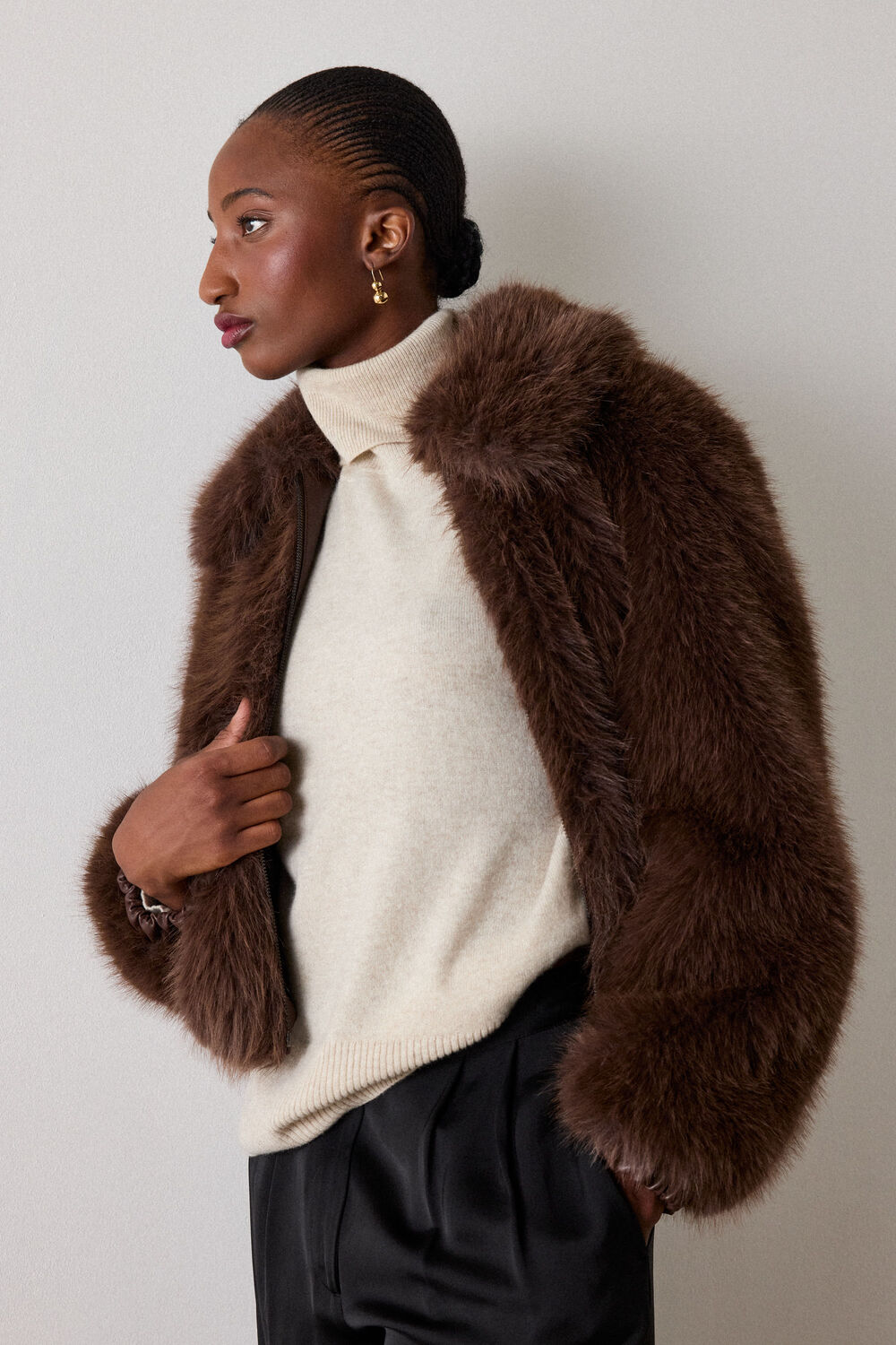 Short Faux Fur Coat