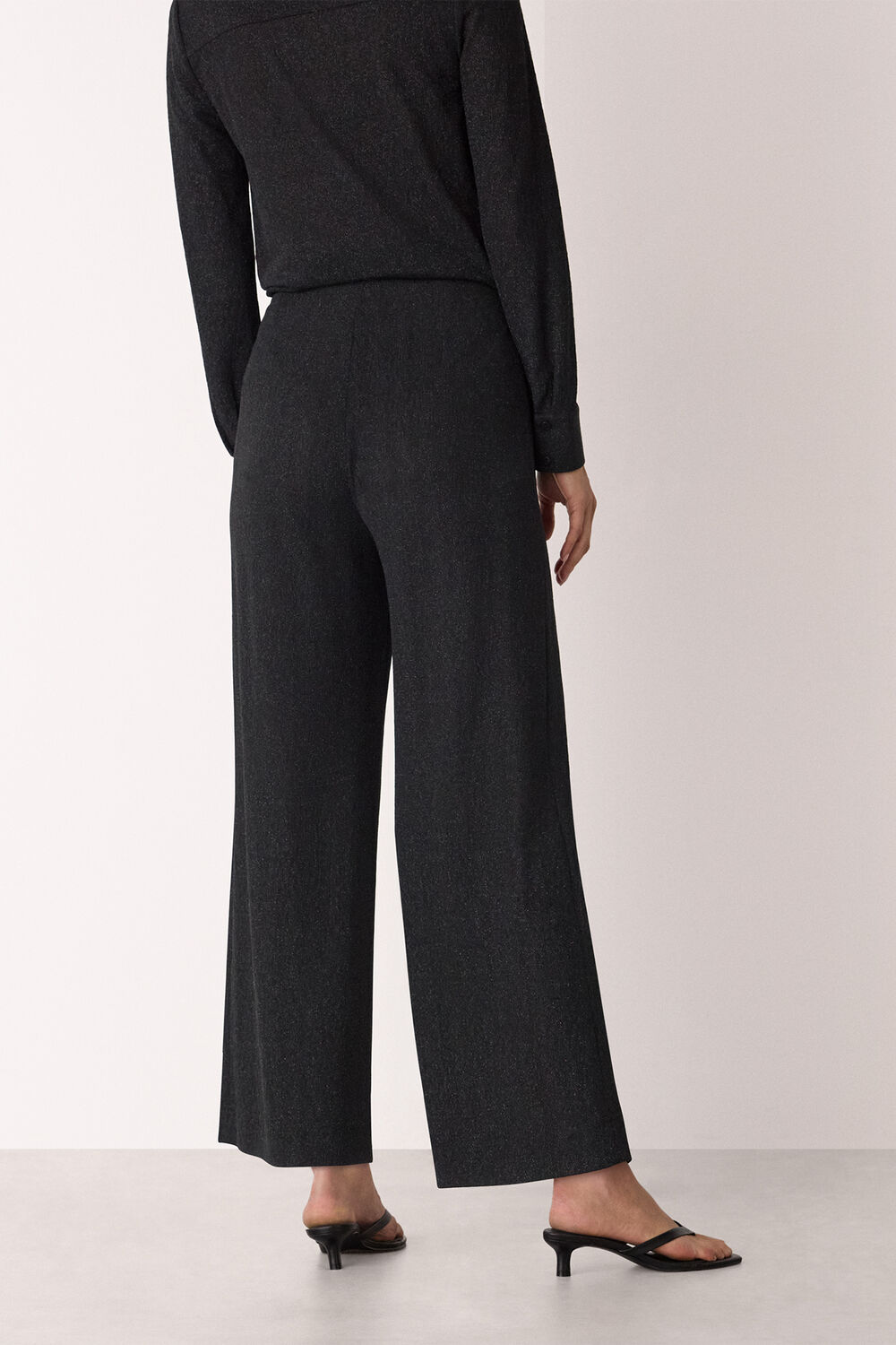 Black Eva Sparkle Cropped Trouser