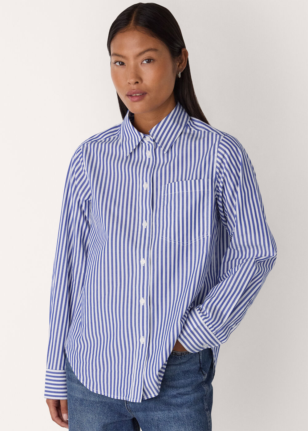 Petite Relaxed Fit Stripe Shirt