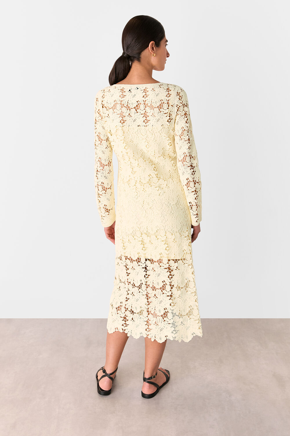 Floral Crochet Knit Dress