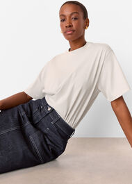 Contrast Stitch Midi Skirt