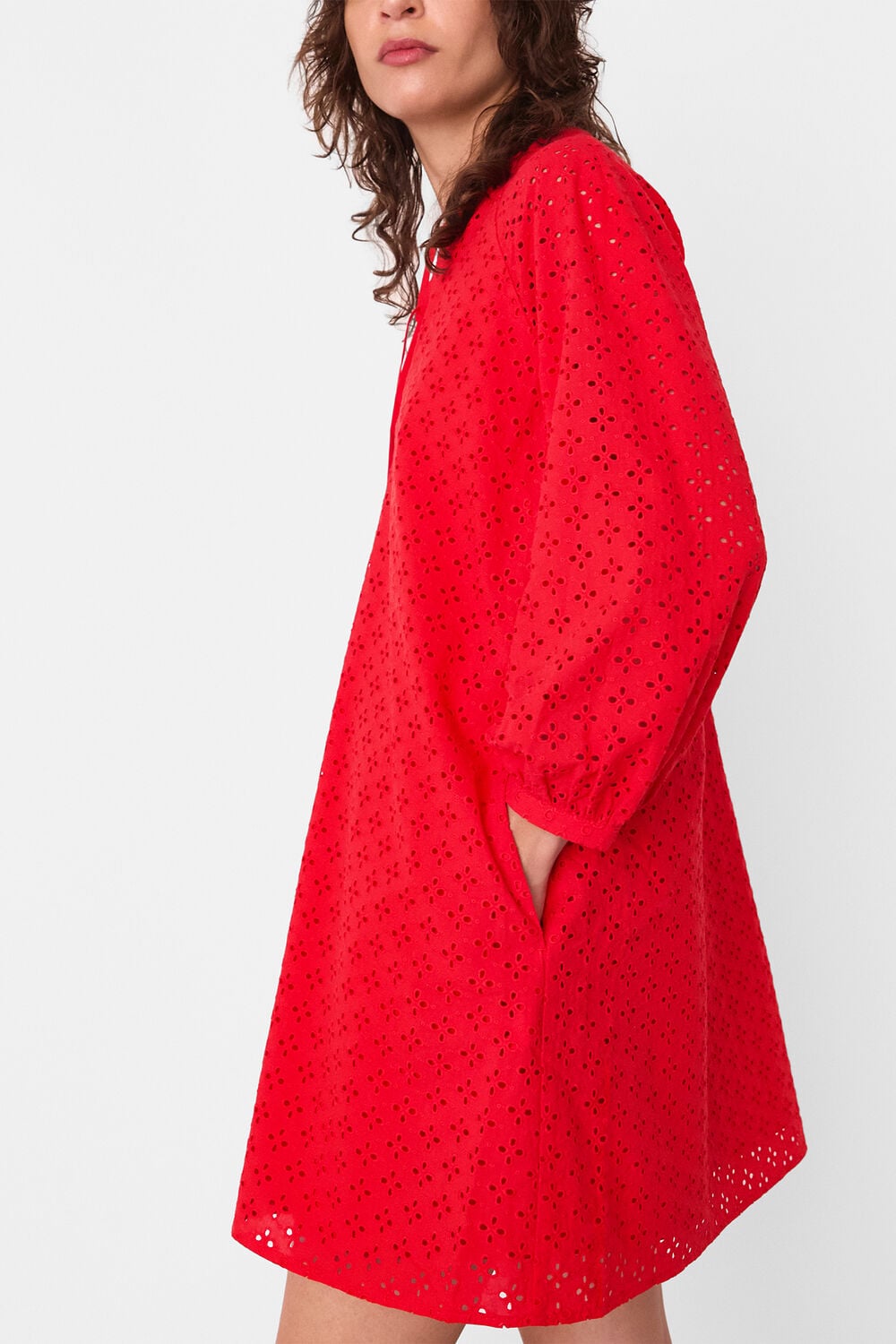 Broderie Cotton Mini Dress