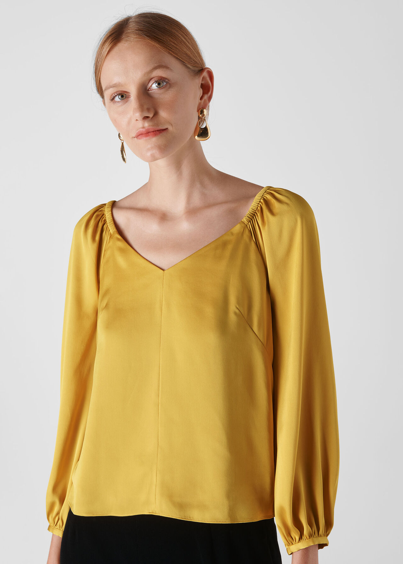 Lila Tie Back Blouse Yellow