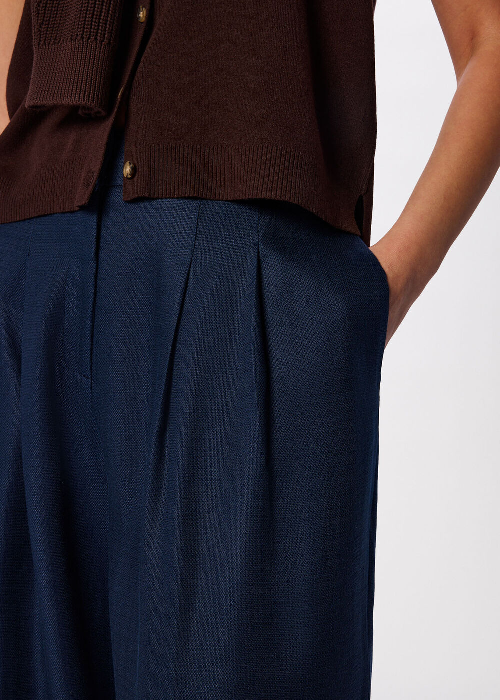 Wide Leg Hopsack Trouser
