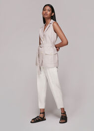 Linen Belted Waistcoat