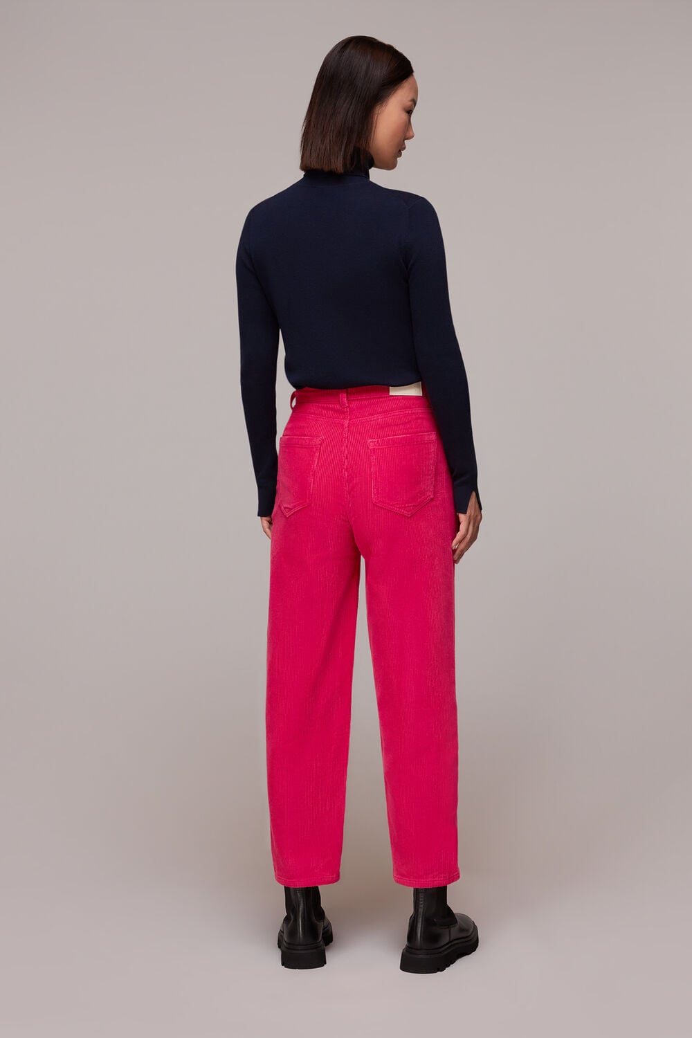 Pink Cord High Waist Barrel Jean