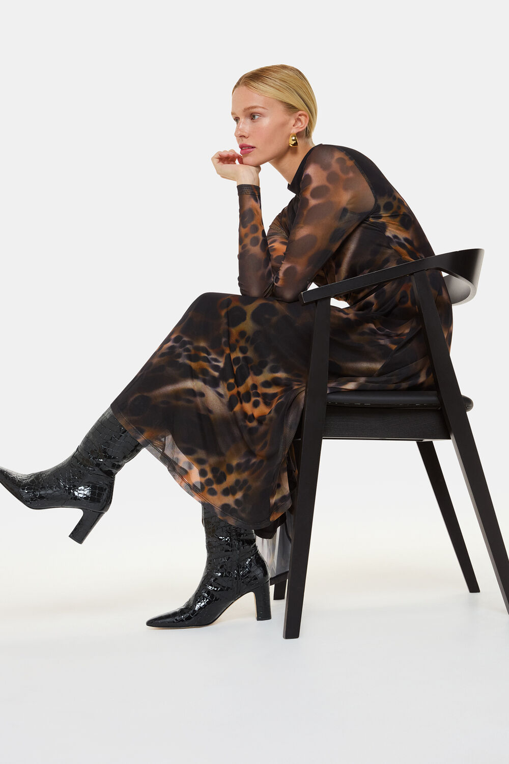 Albie Croc Knee High Boot