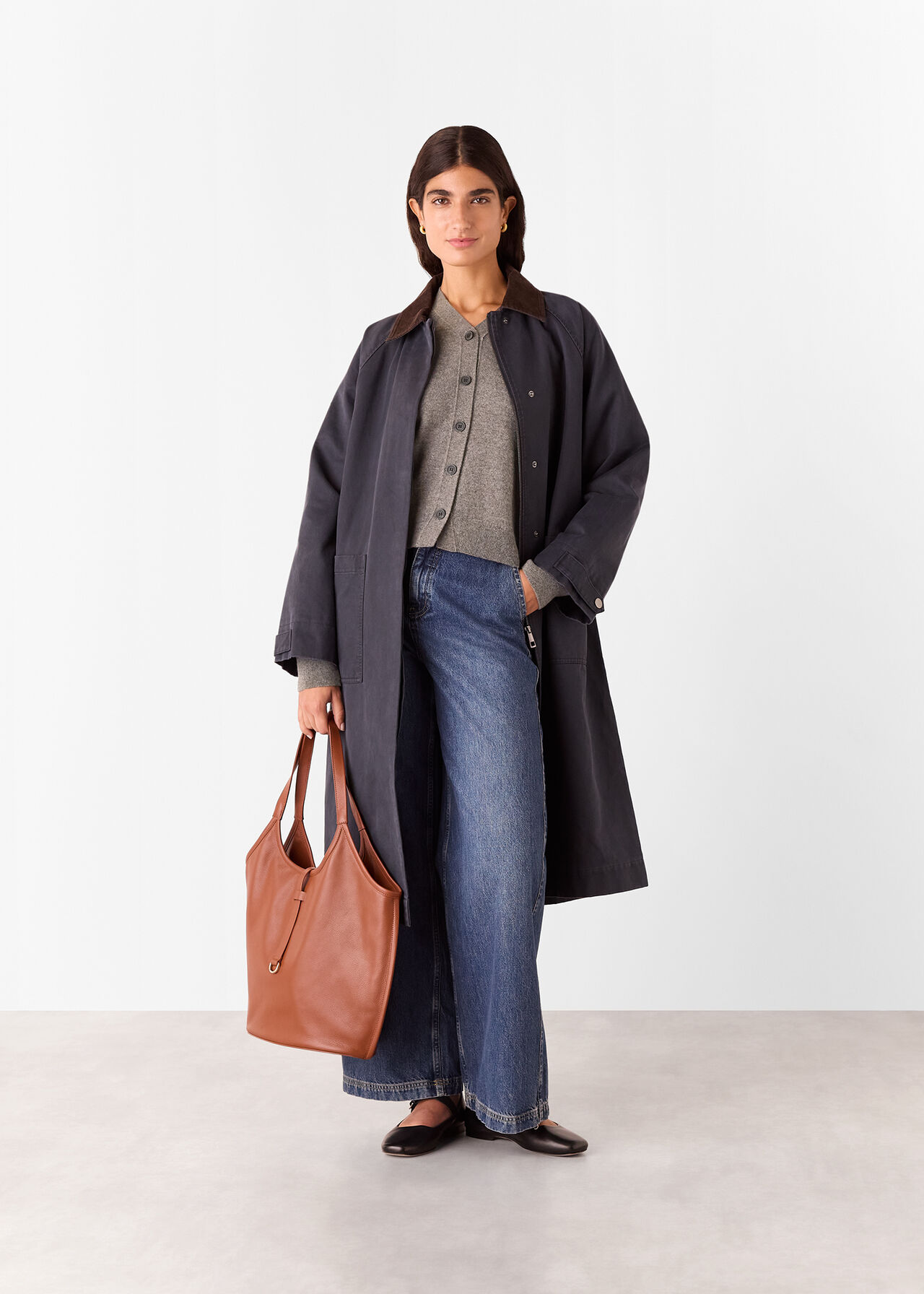 Button Front V Neck Cardigan
