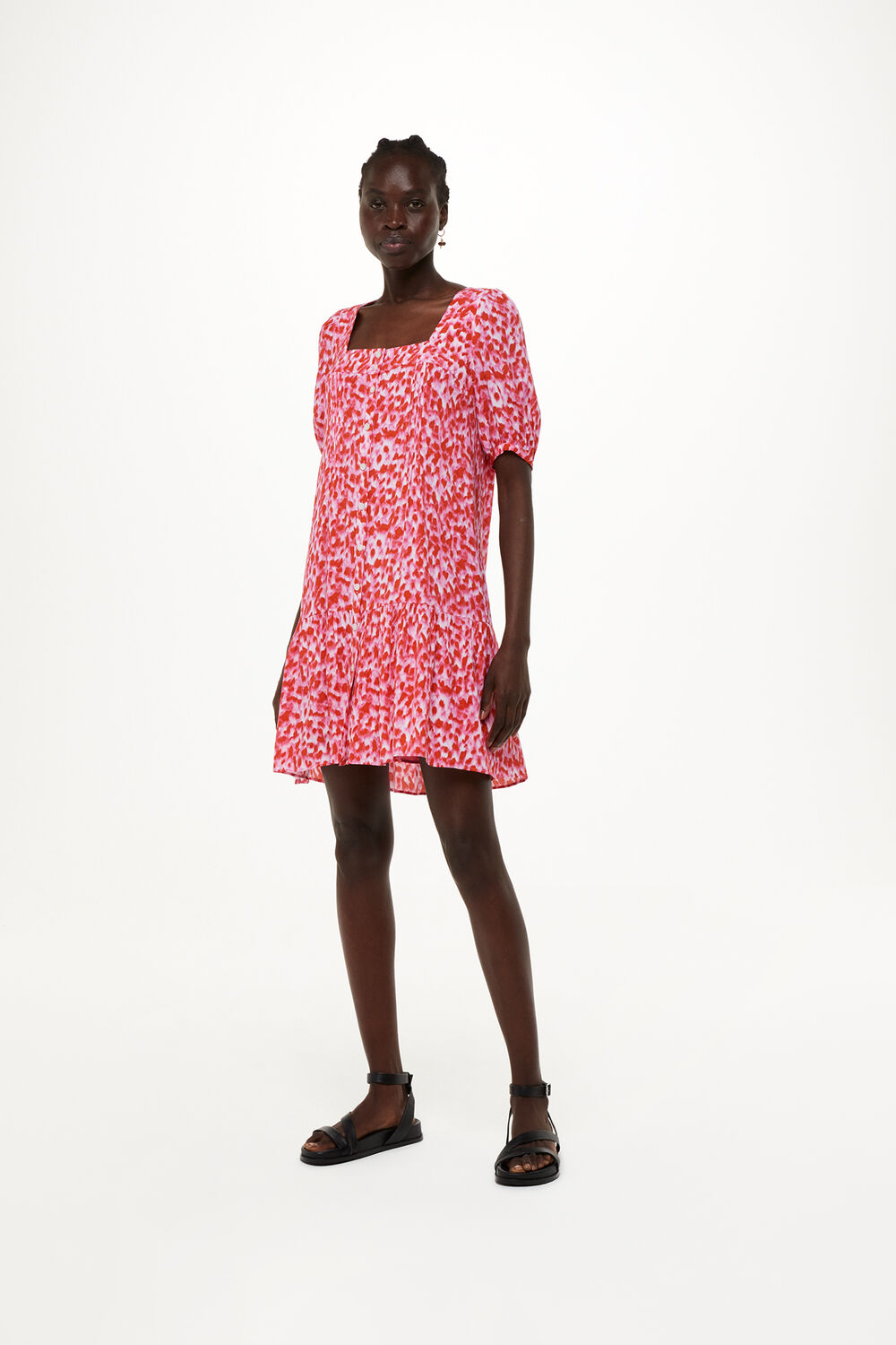 Blurred Strokes Flippy Dress