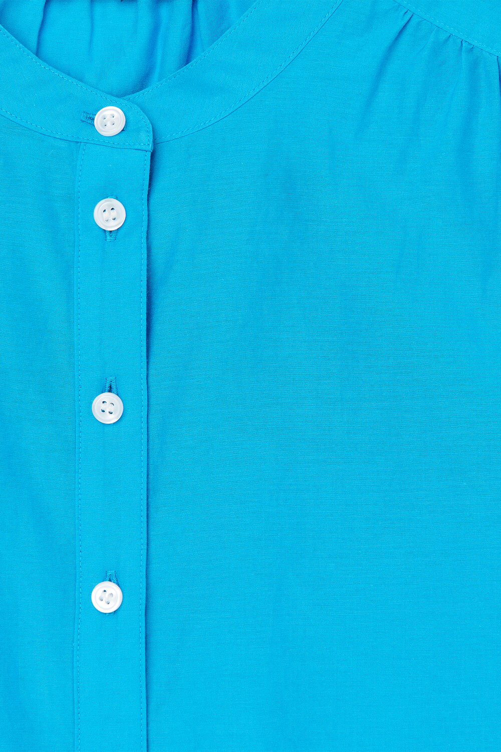 Blue Silk Cotton Trapeze Shirt