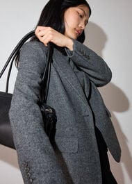 Herringbone Wool Blend Blazer