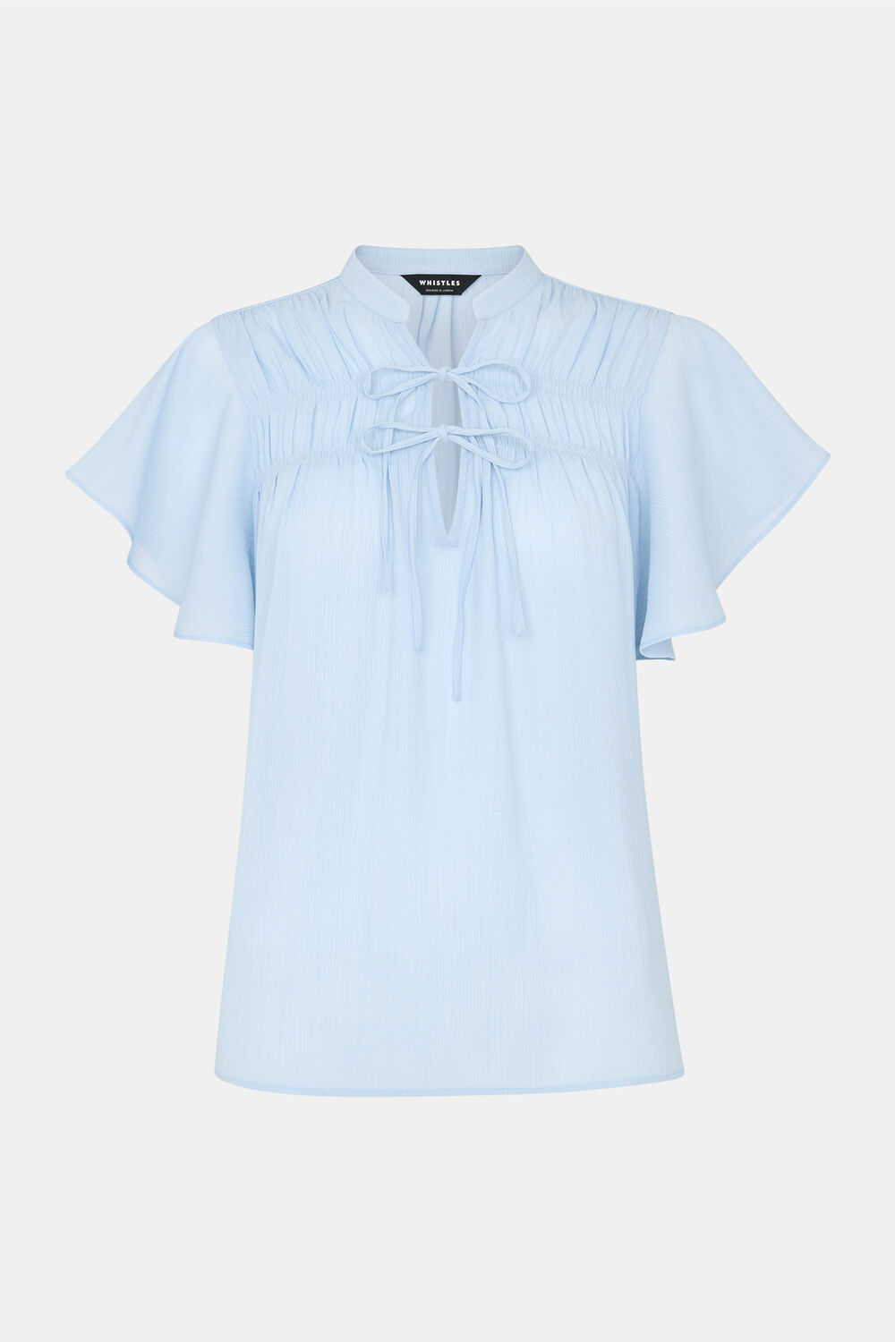 Frill Sleeve Tie Front Blouse