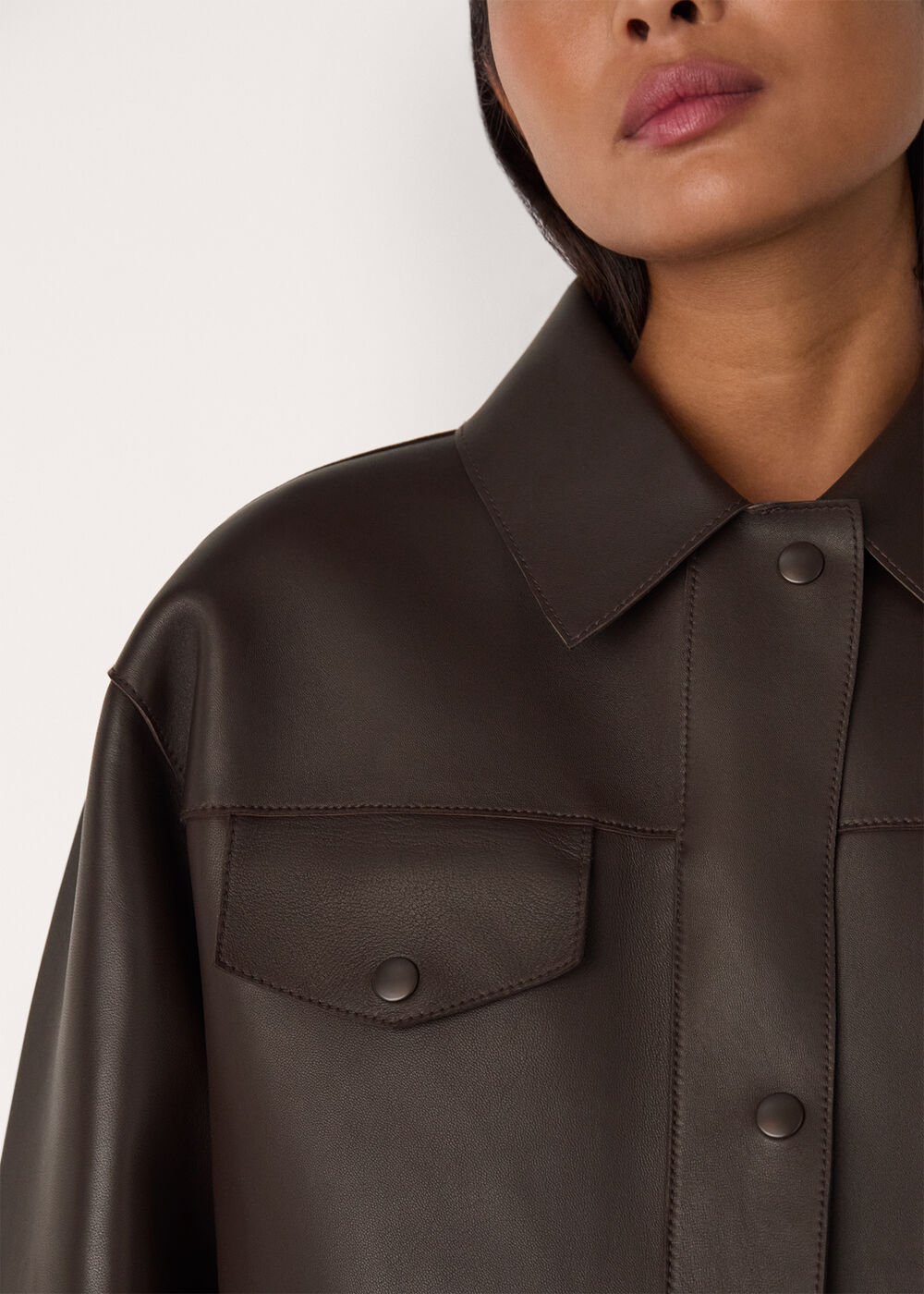 Petite Clean Bonded Leather Jacket