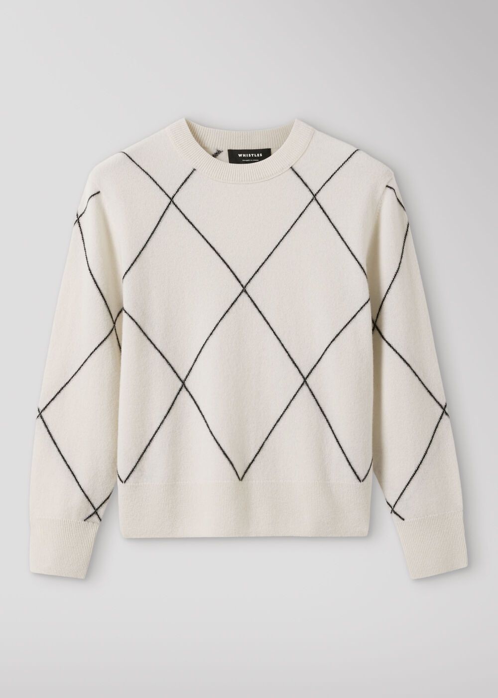 Wool Contrast Diamond Knit