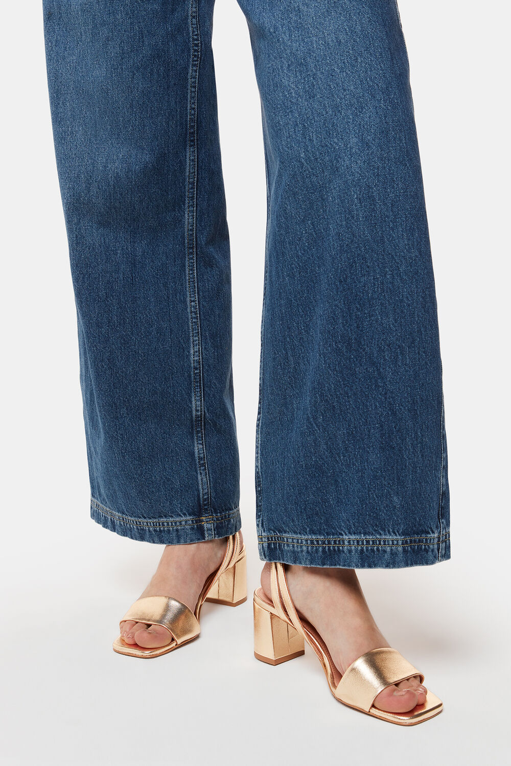 Gold Eden Block Heel Sandal