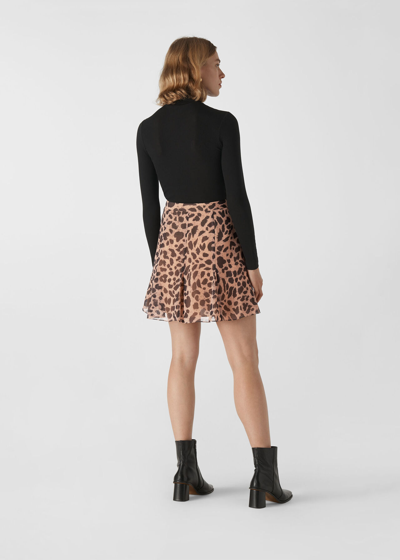 Brushed Cheetah Flippy Skirt Leopard Print