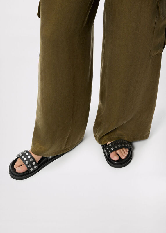 Black Studded Slider