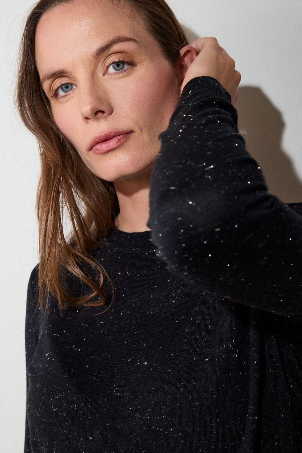 Black Annie Sparkle Crew Neck
