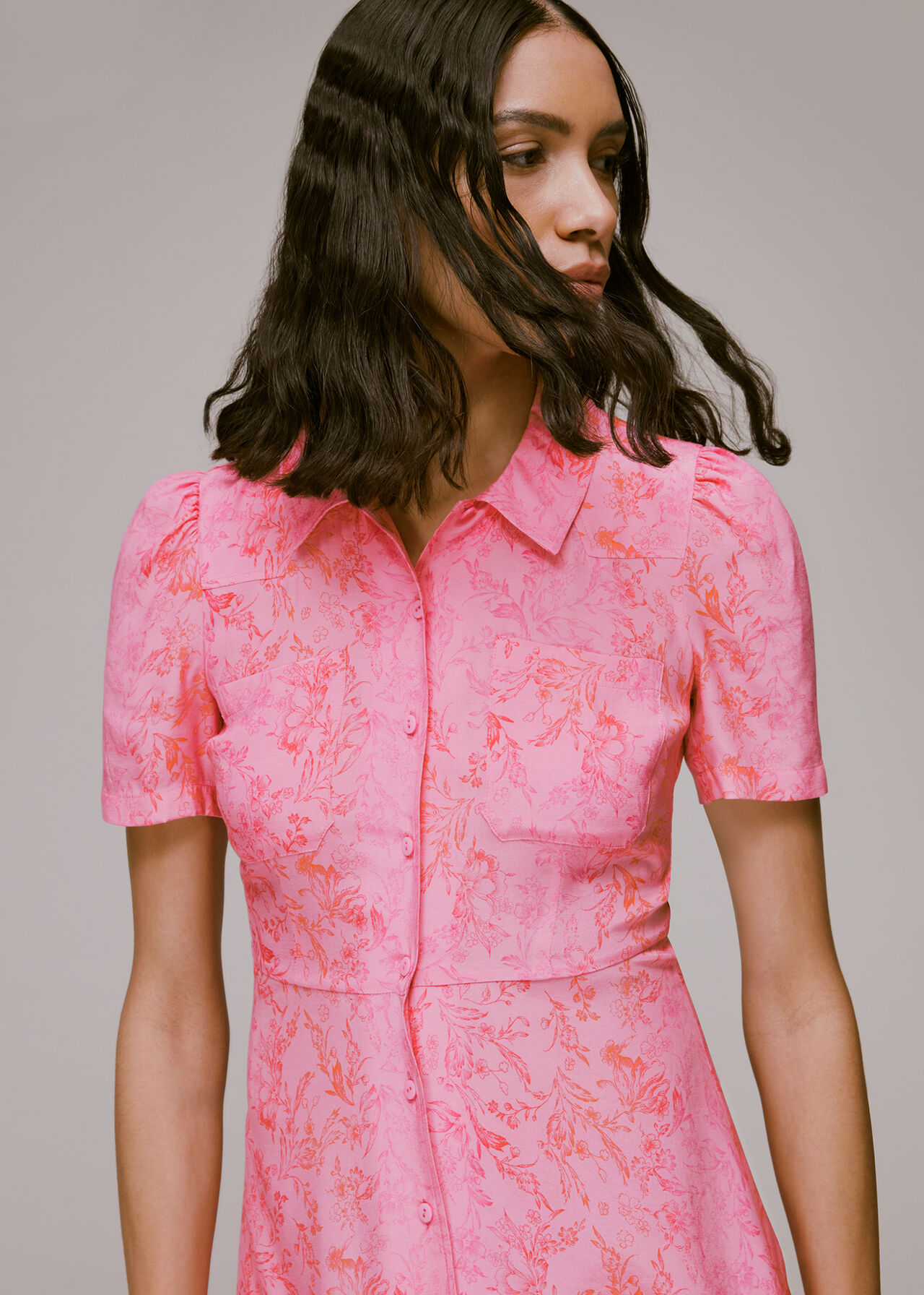 Pink/Multi Robyn Baroque Shirt Dress | WHISTLES