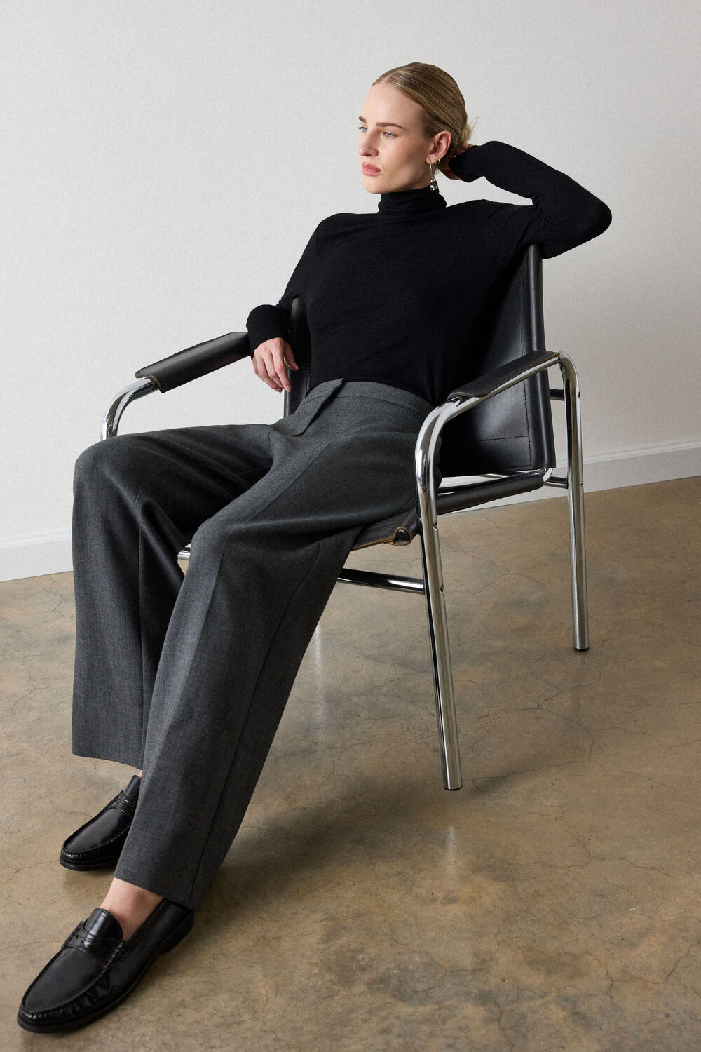 Black Essential Ribbed Turtleneck