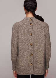 Flecked Button Back Knit