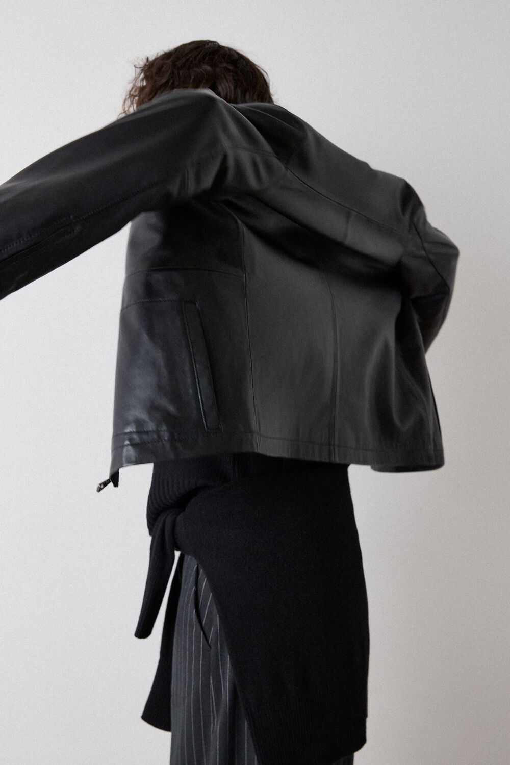 Black Kate Zip Leather Jacket