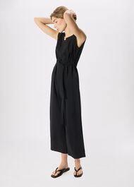 Button Detail Tie Jumpsuit