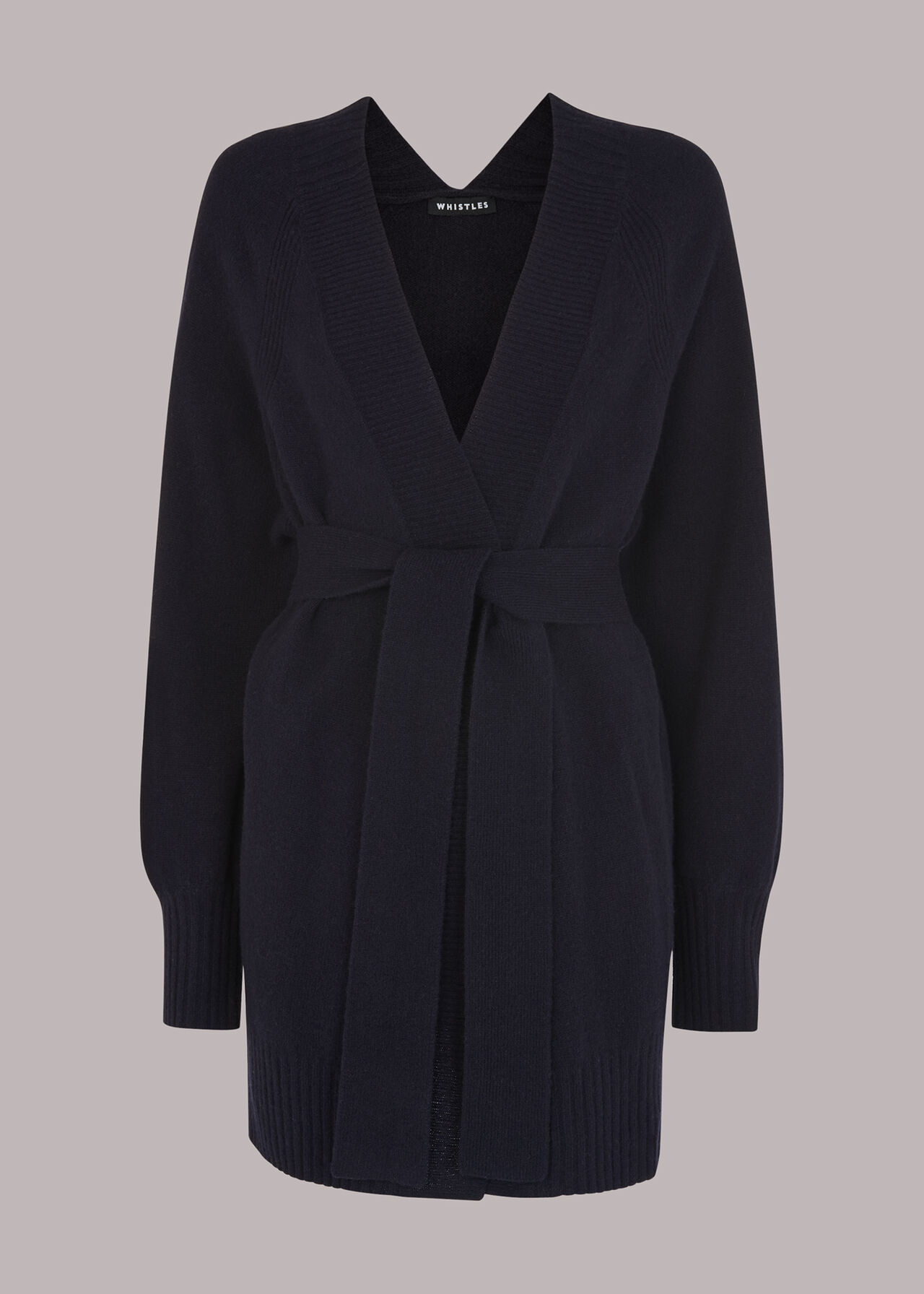 Navy Knitted Wrap Cardigan | | WHISTLES