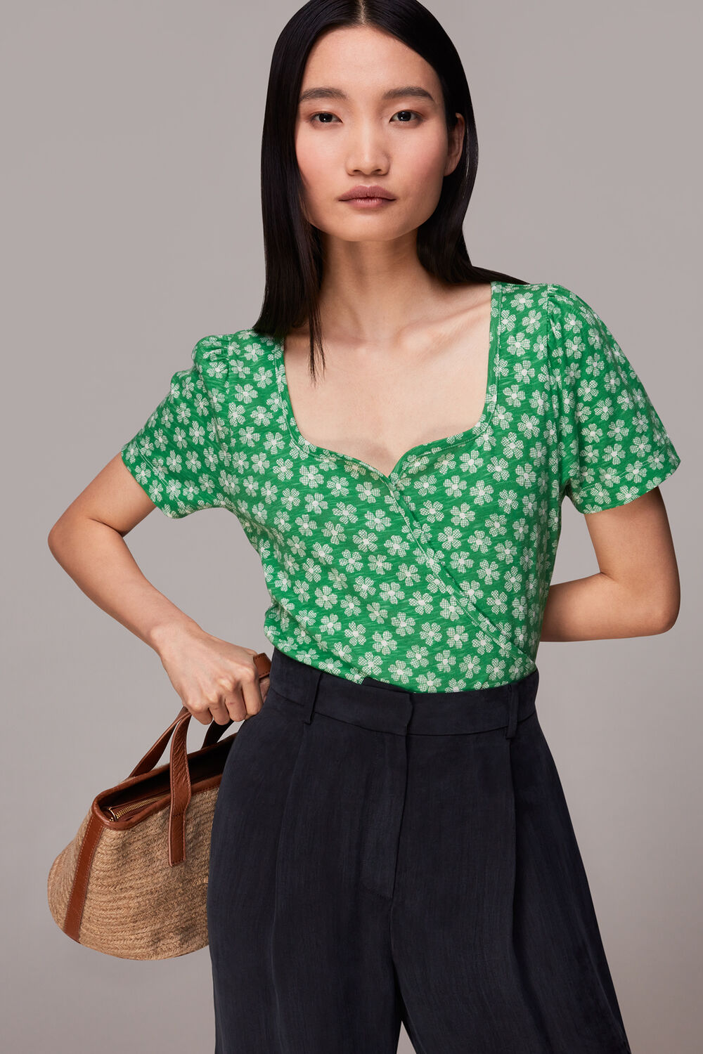 Daisy Check Wrap Tee
