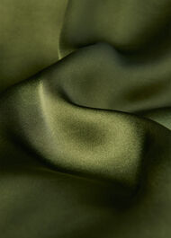 Cape Satin Midi Dress