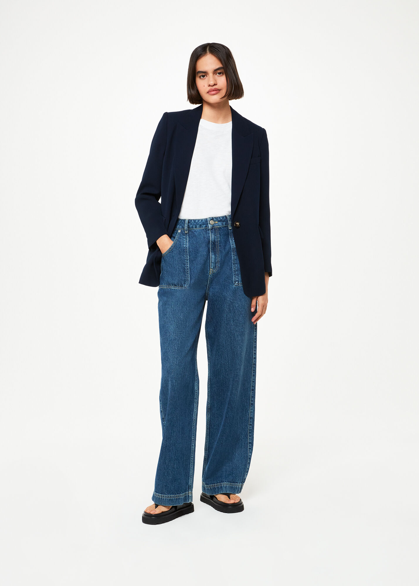 Navy blue boyfriend store blazer