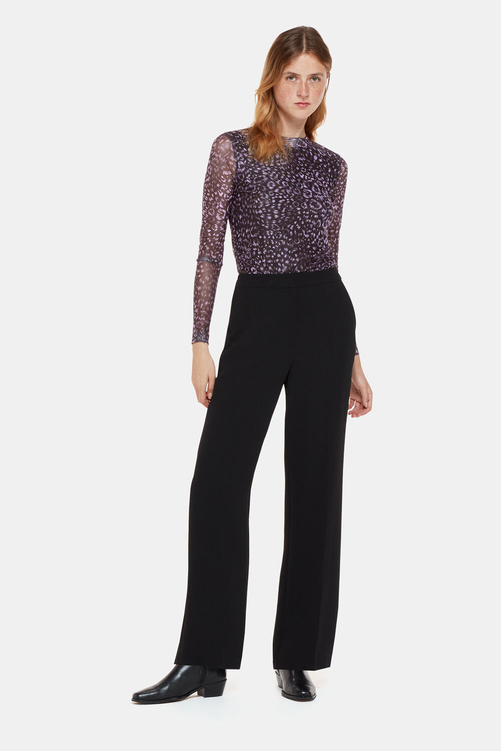 Feather Leopard Mesh Top