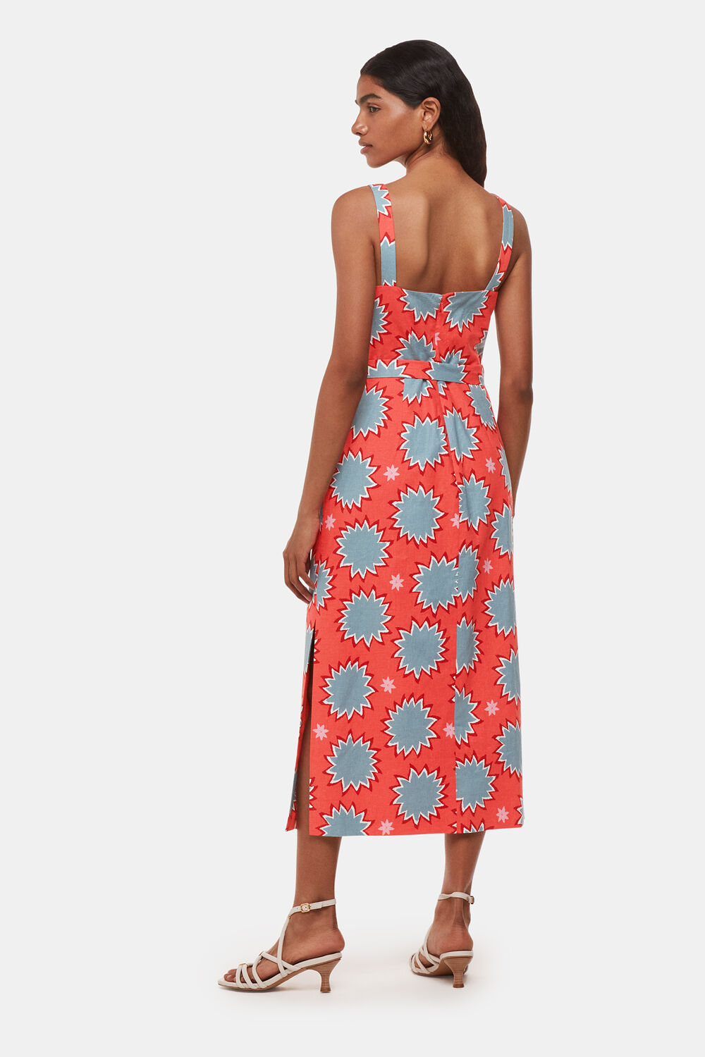 Petite Sunburst Linen Blend Dress