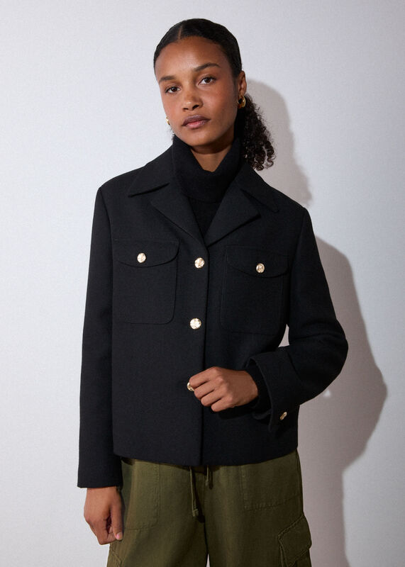 Black Cropped Trophy Jacket
