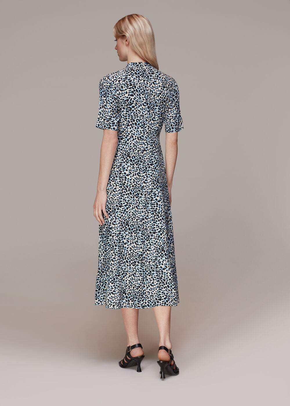 Abstract Cheetah Silk Dress