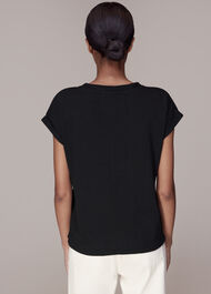 Willa V Neck Cap Sleeve Tee
