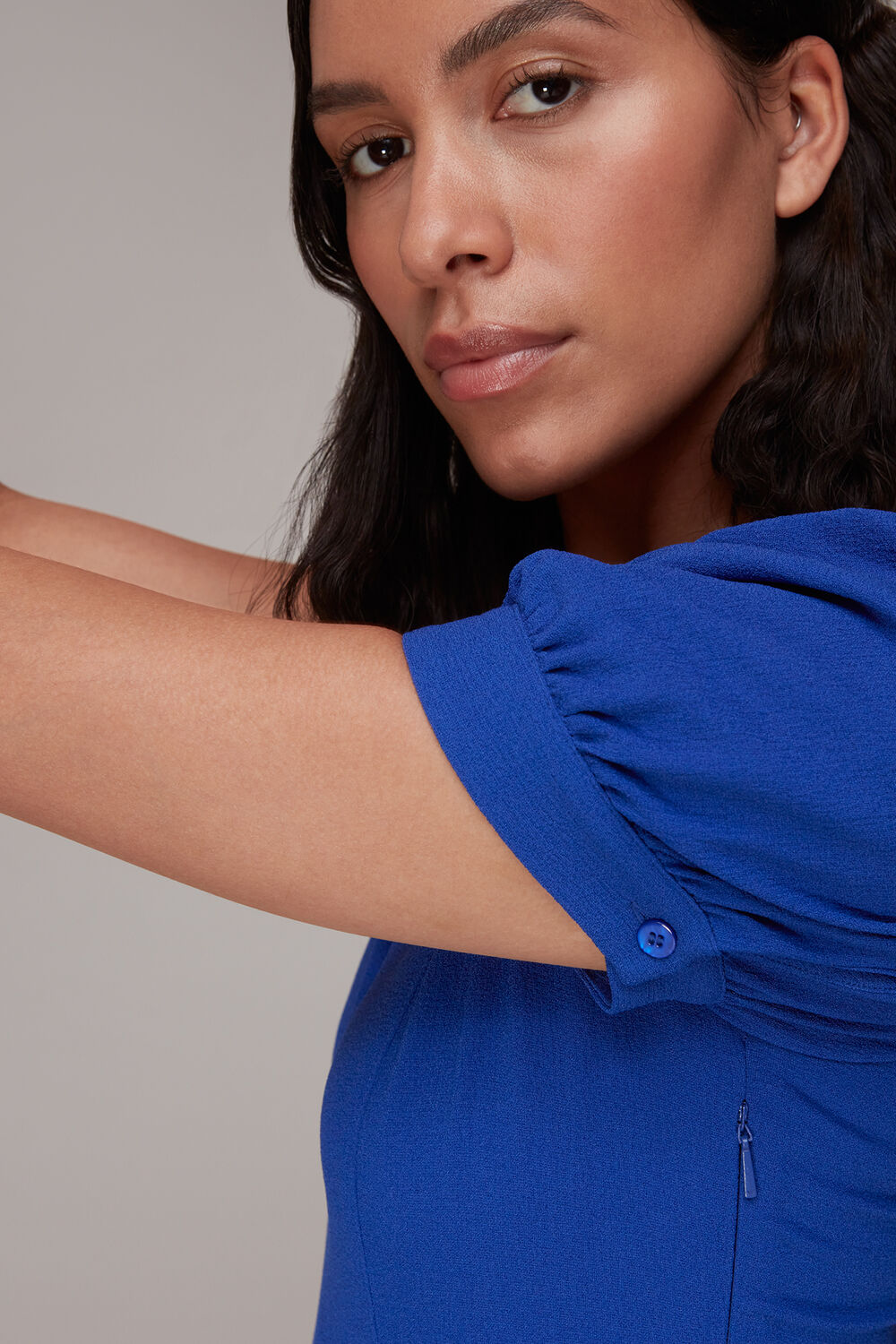 Blue Amber Textured Midi Dress