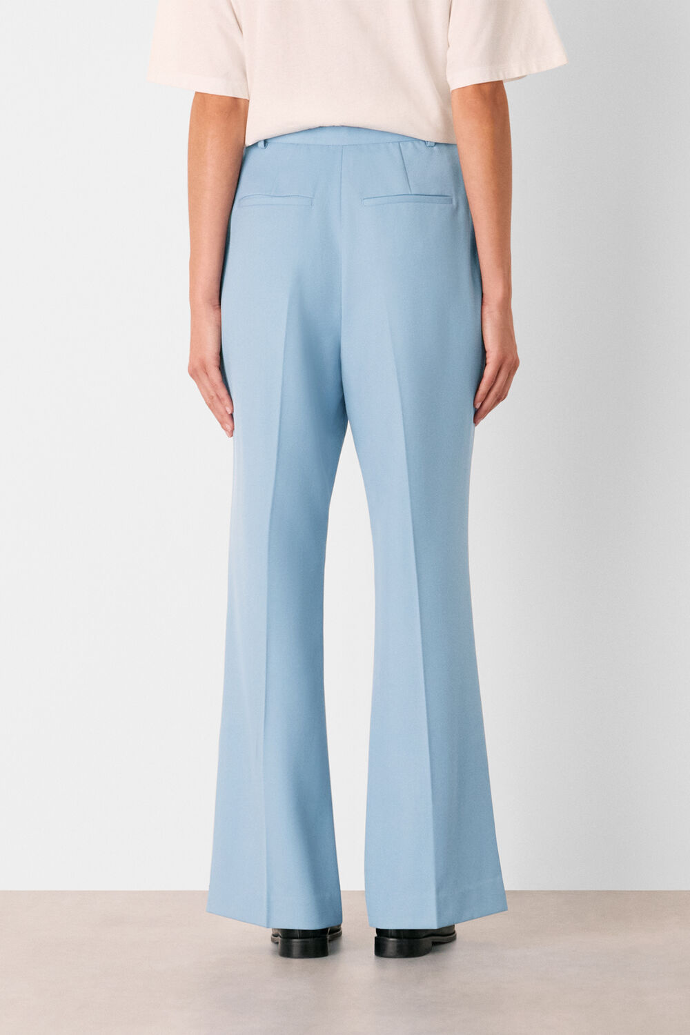 Blue Wool Blend Tailored Trouser