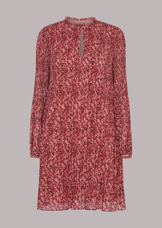 Pink Speckled Fleck Plisse Dress