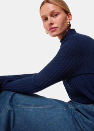 Textured Detail High Neck Knit
