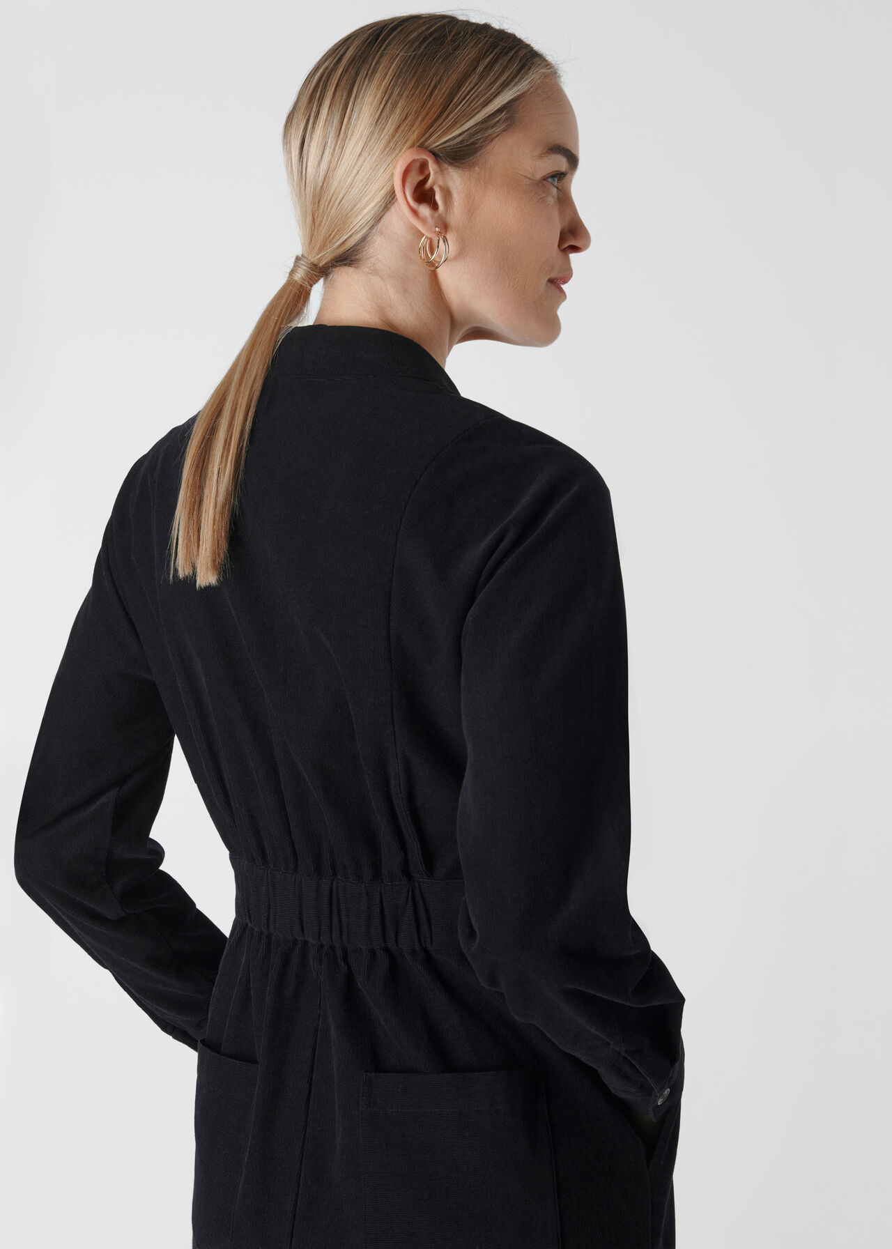 Romaine Cord Dress Black