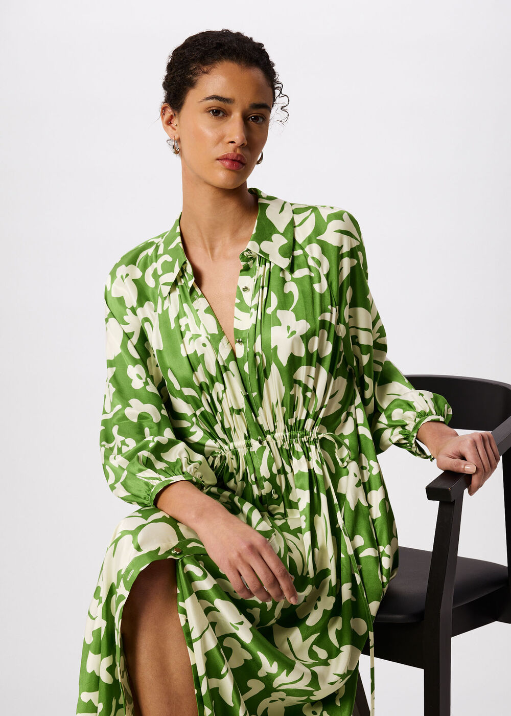 Floral Trapeze Shirt Dress
