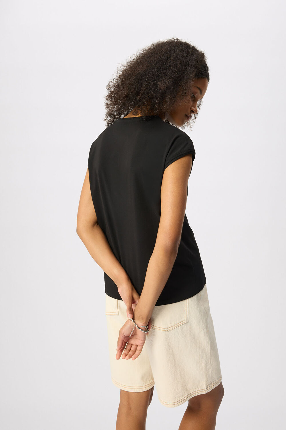 Black Cap Sleeve Tee